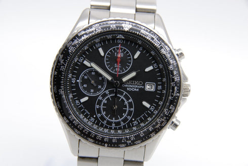 【 N MINT 】 Seiko Flightmaster 7T92-0CF0 Chronograph Quartz Watch from JAPAN